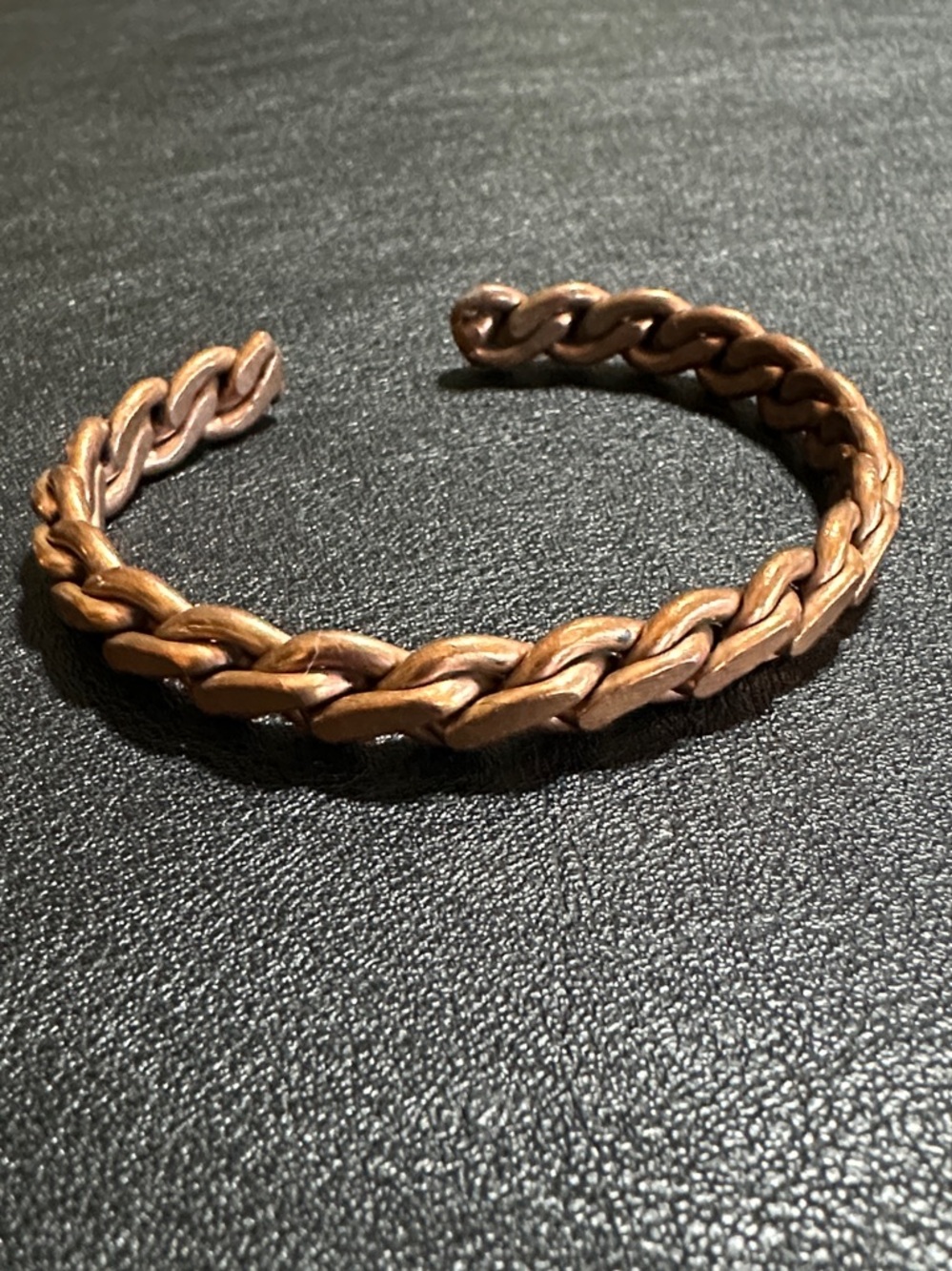 16.  Copper Chain Link Cuff Bracelet